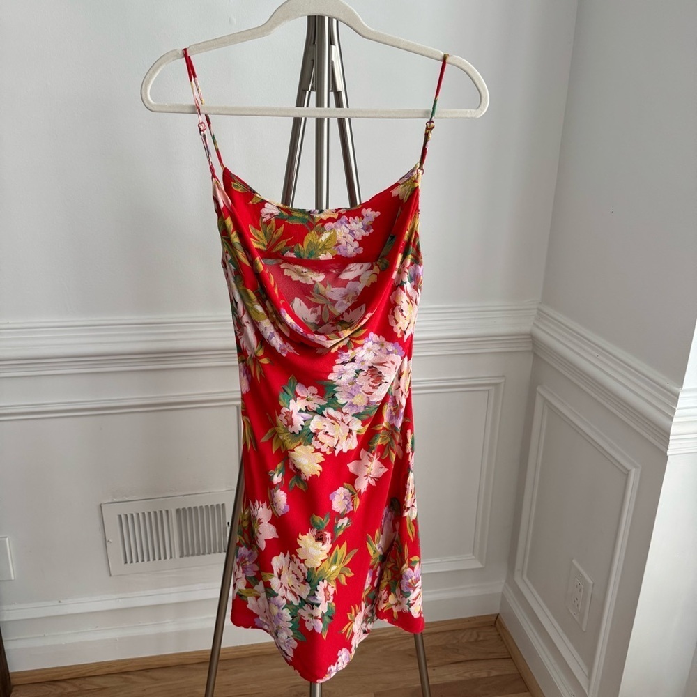 PRIVACY PLEASE x REVOLVE Red Floral Mini Summer Dress Size XS - Picture 5 of 7